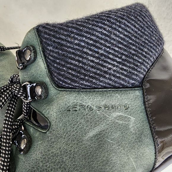 COLE HAAN ZEROGRAND GREEN LEATHER WATERPROOF ANKLE BOOTS SHOES US WOMENS SZ 9 B - Picture 8 of 9